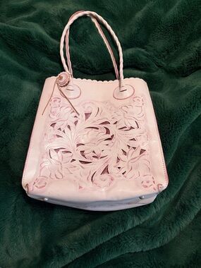 Patricia Nash Pink Floral Cutout Tote